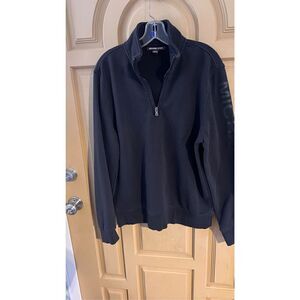 MICHAEL KORS BLUE MENS PULLOVER HALF ZIP SWEATSHIRT TOP SIZE L